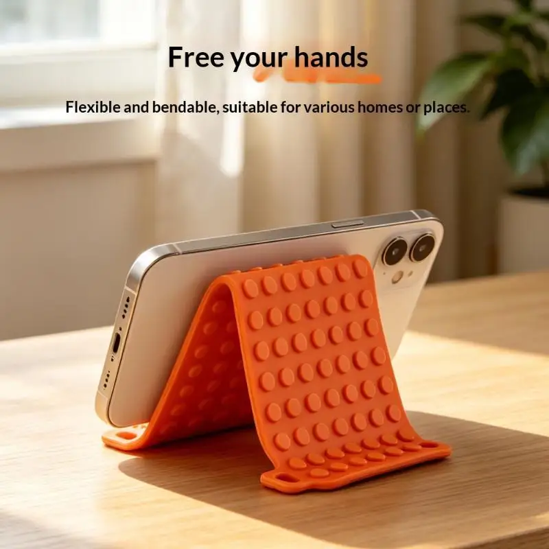 New Freely Shaping Silicone Phone Holder Foldable Portable Bendable Multi Angle Adjustable Universal Desktop Phone Stand view 3