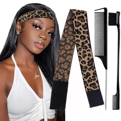 Edge Laying Scarf Elastic Headband For Wigs Lace Frontal  Lace Melting Band With 1Pcs Double Side Edge Control withRat Tail Comb