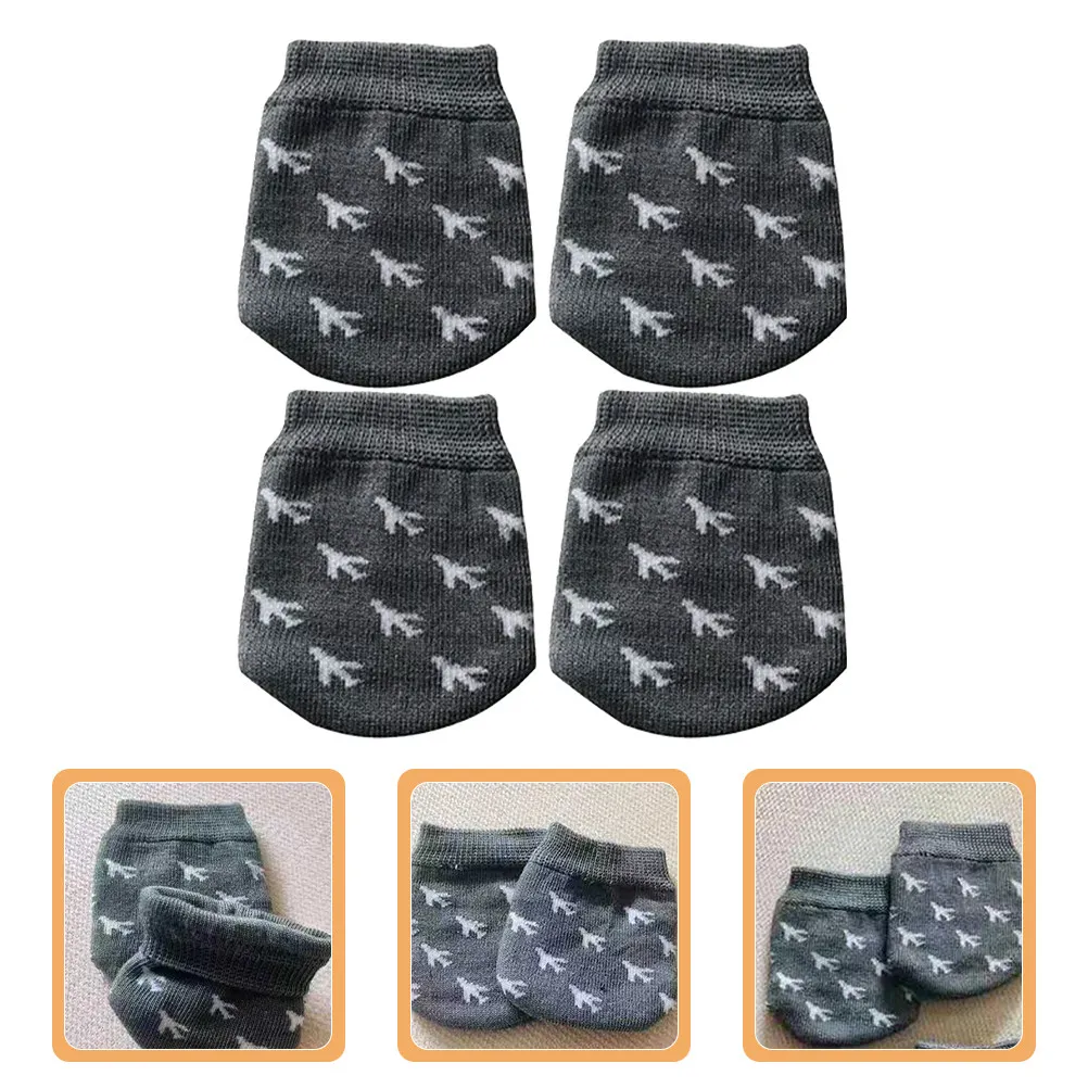 4Pcs Chair Leg Socks Trolley Wheel Cover Cotton Floor Protector Nonslip Noise Reduction Easy Fit for Tables Chairs Wheelchairs