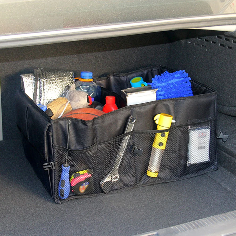 

Auto Trucks Trunk Storage Box, 40L Folding storage Bag Handles Multi-Compartment Car Storage Organizer For Picnic