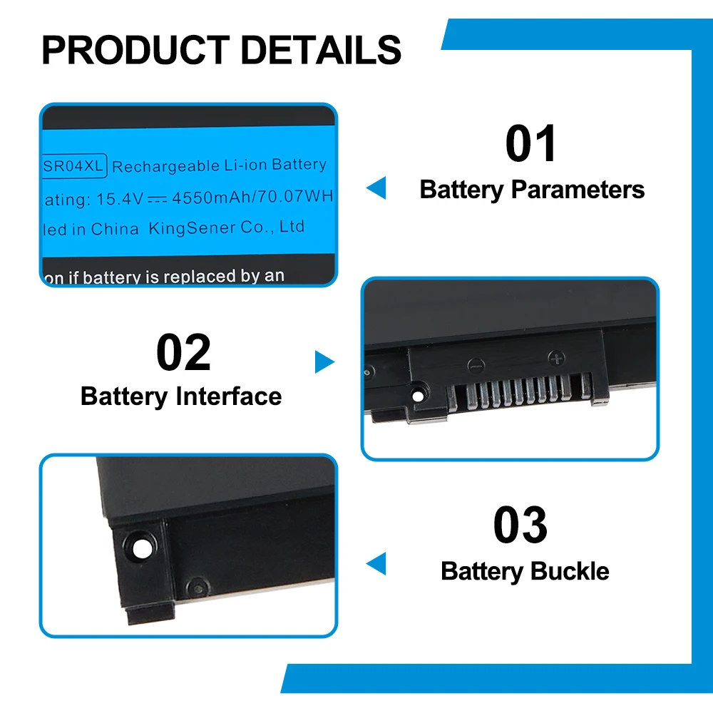 KingSener SR04XL Batteria del computer portatile per HP OMEN 15-CE 15-CB 15-CE015DX 15-CB014ur TPN-Q193 TPN-Q194 TPN-C133 HSTNN-DB7W 917724 -855