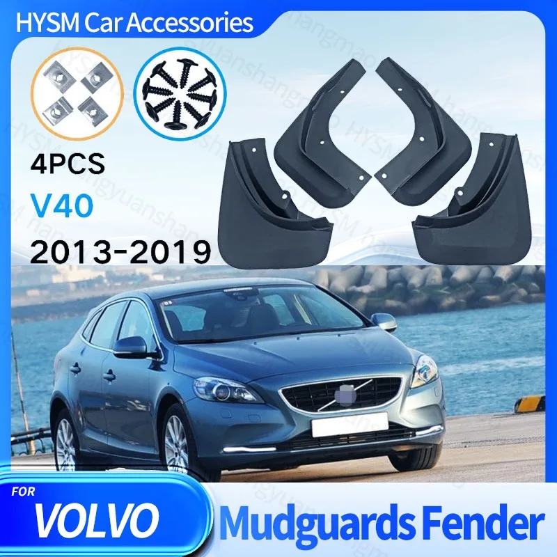 Mudguards For Volvo V40 2013-2019 Mud Flaps 4 Set Black Vehicle Exterior Accessories For Fender For Protection Customization
