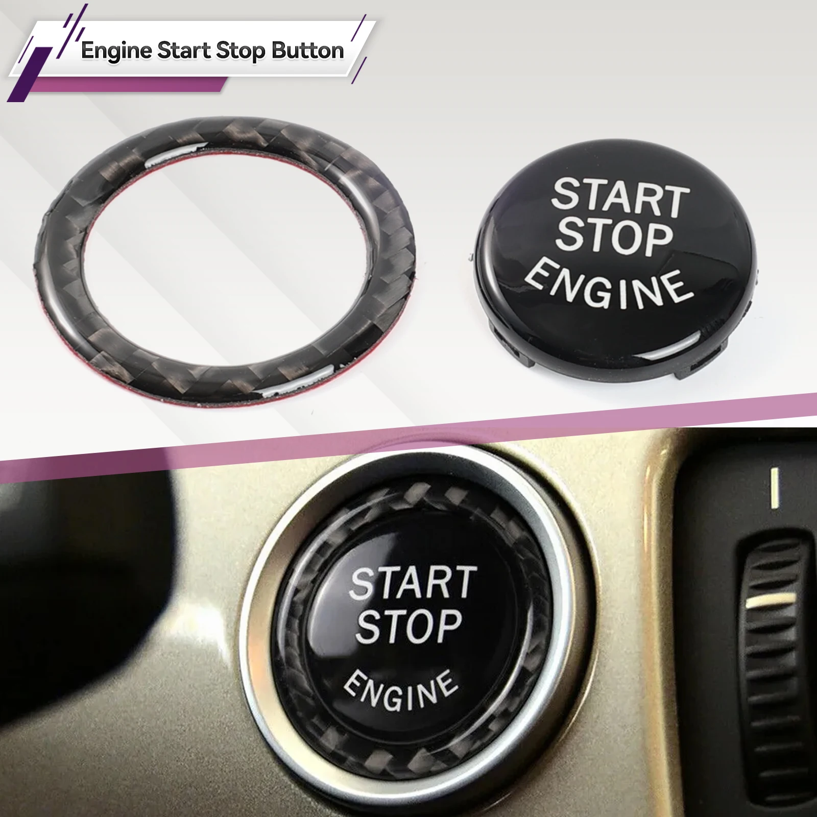 Car Engine Start Stop Button Replace Cover Trim Sticker for BMW 1 3 5 Series E87 E90 E91 E92 E93 E60 X1 X3 X5 X6 Z4 Auto Styling