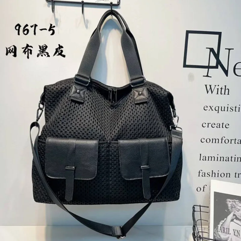 

New Mesh Shoulder Bag Large Capacity Tote Bag Crossbody Bag Travel Bag Women's Handbag