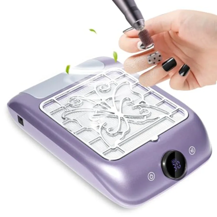 

Перезаряжаемый пылесборник для маникюра с LED-дисплеем - Профессиональный мощный вакуумный вентилятор с регулируемой скоростью для сбора пыли