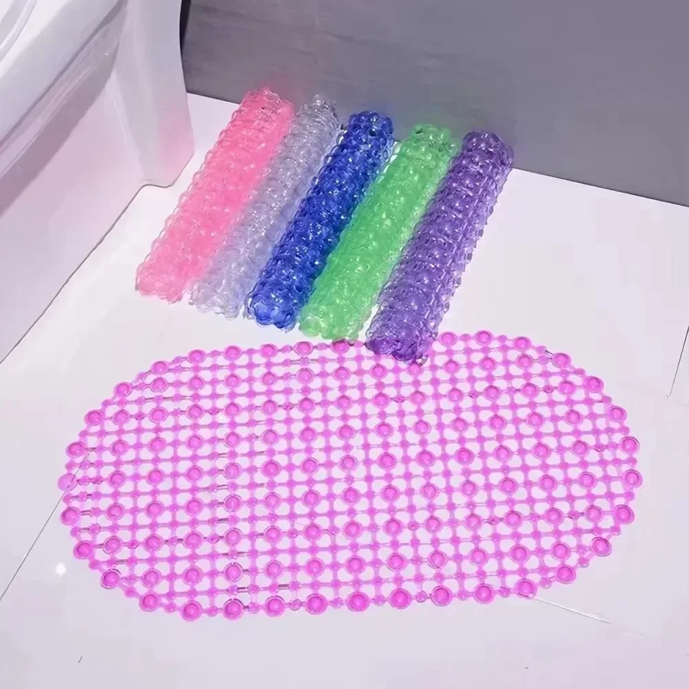 Safety Anti-slip Floor Mat Plain Oval Water Bath Bathroom Tub Bath Shower Carpet Clear Bubble Mat Safety Anti-slip Mat