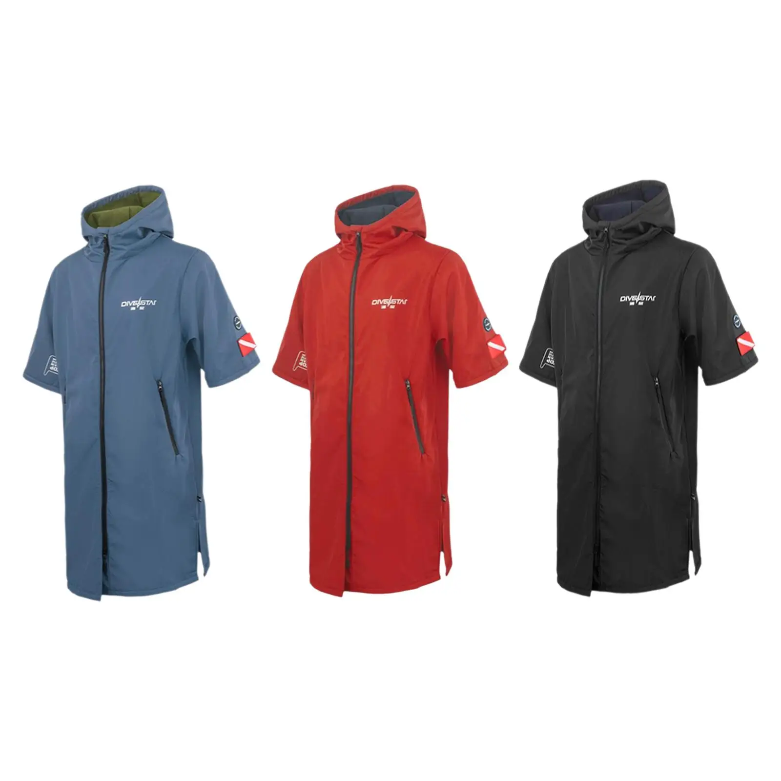 

Waterproof Swim Parka Breathable Outwear with Pockets Windproof Surf Poncho