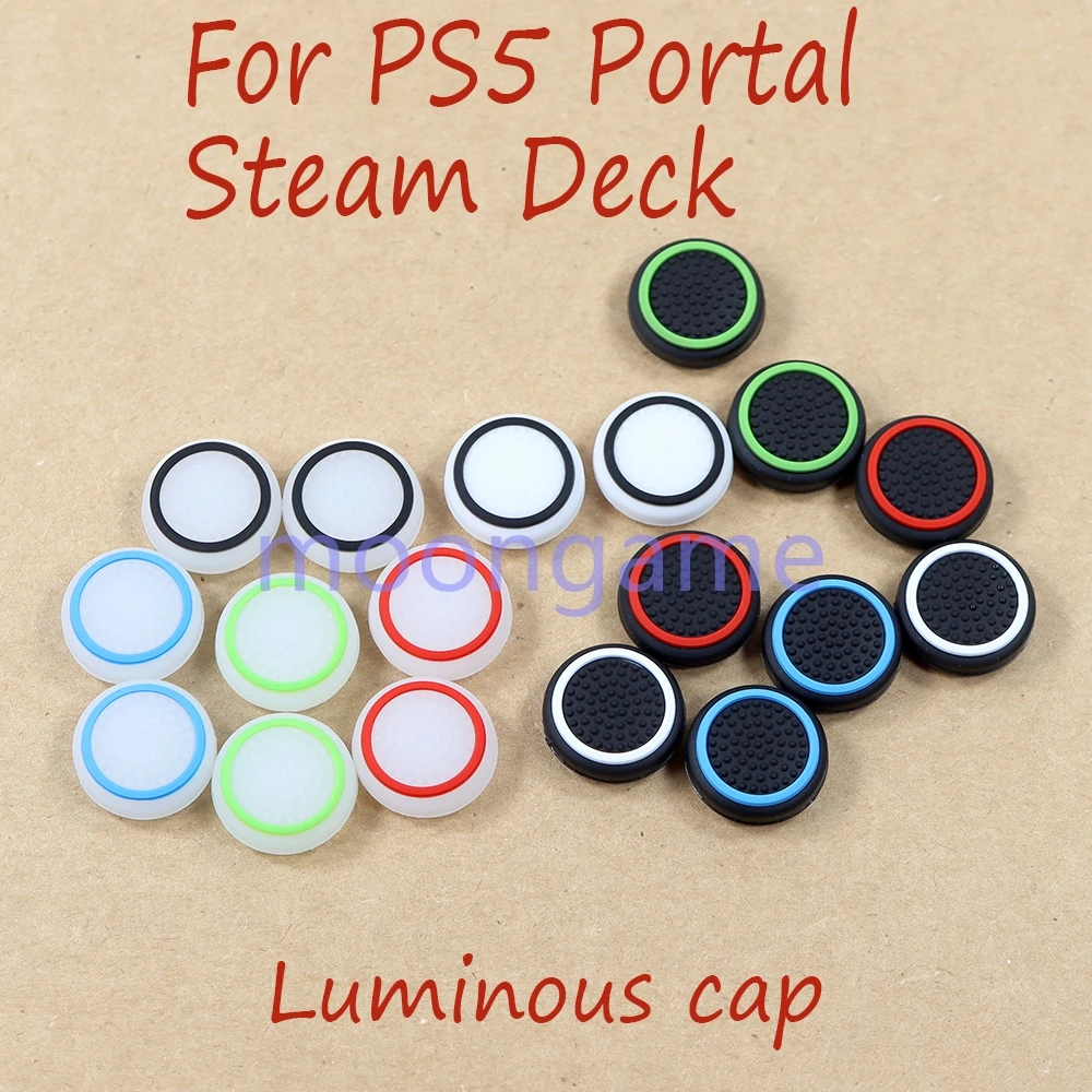 

400 шт. светящиеся противоскользящие силиконовые колпачки для джойстика, джойстик контроллера для PS5 Portal Steam Deck, светящаяся световая ручка, гелевая защита