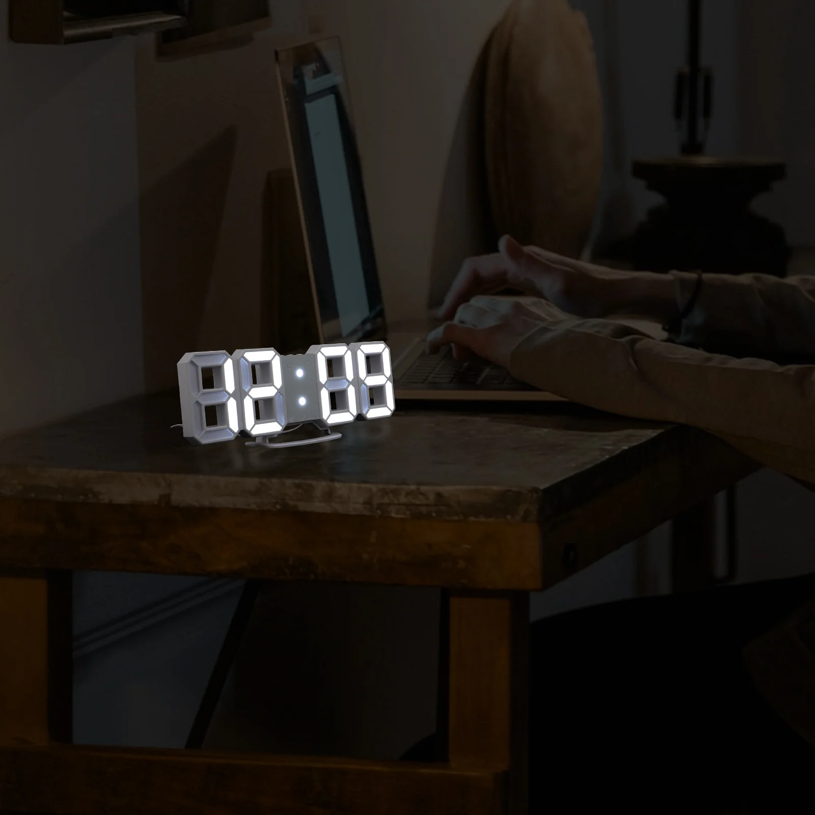 

1Set Large Screen Led Clock Simple 3D Digital Wall Clock For Living Room Home Decor Silent Household Indoor Hanging Timepiece