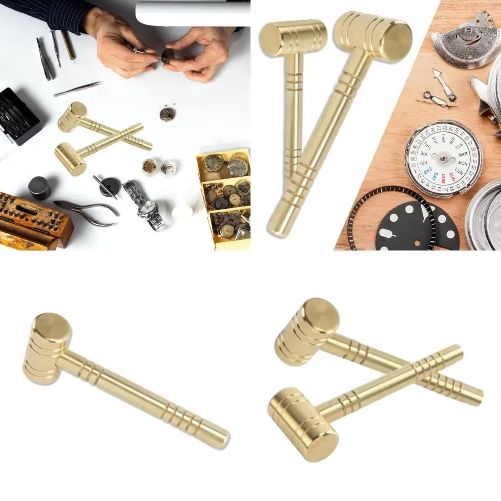 

652F Portable Hammer Brass Hammer Solid Brass Precisions Watch Repair Small Brass Hammer Hand Tool Maintenance Supplies