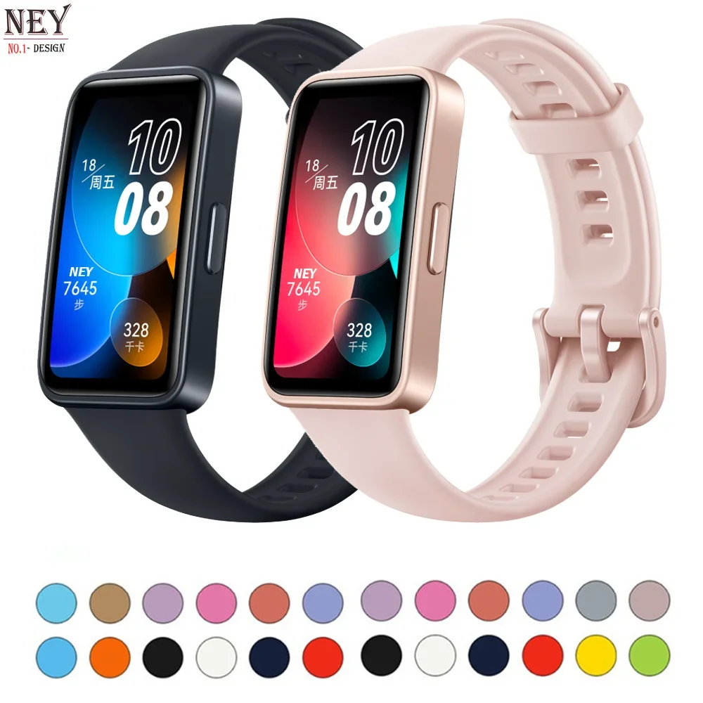 Cinturini per Huawei Band 8-NFC cinturino di ricambio cinturini in Silicone morbido bracciale sportivo su Smart Band8 accessori per cinturini per