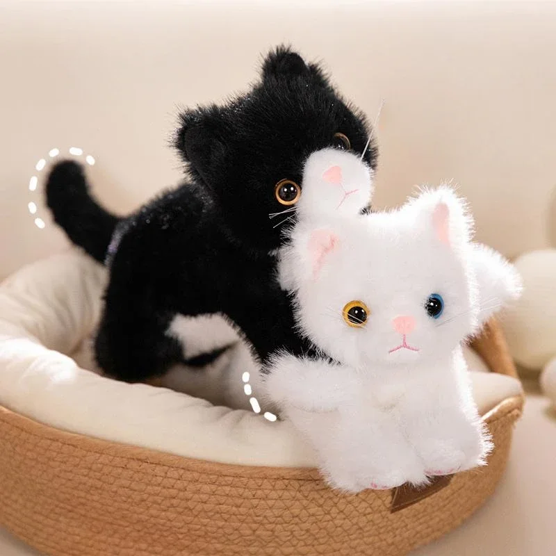 Neue süße Simulation Katze Plüschtiere weiche gefüllte 5-Farben-Kätzchen-Modell gefälschte Katze realistische Tiere Kinder Mädchen Valentinstag Geschenk – Detail 9