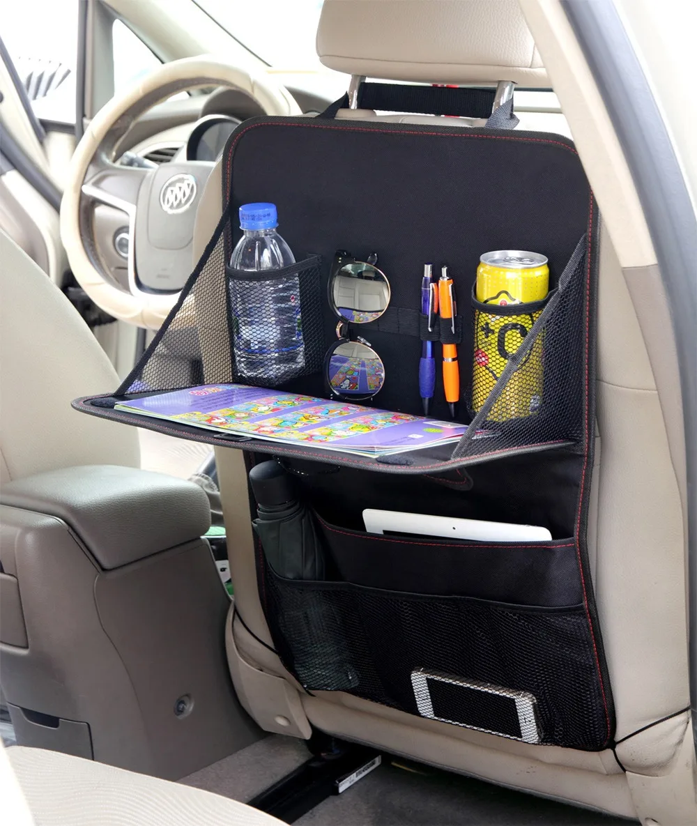 

Oxford Cloth Car Backseat Organizer with Table Tray Kids Seat Back Organizer for Car Travel Bag