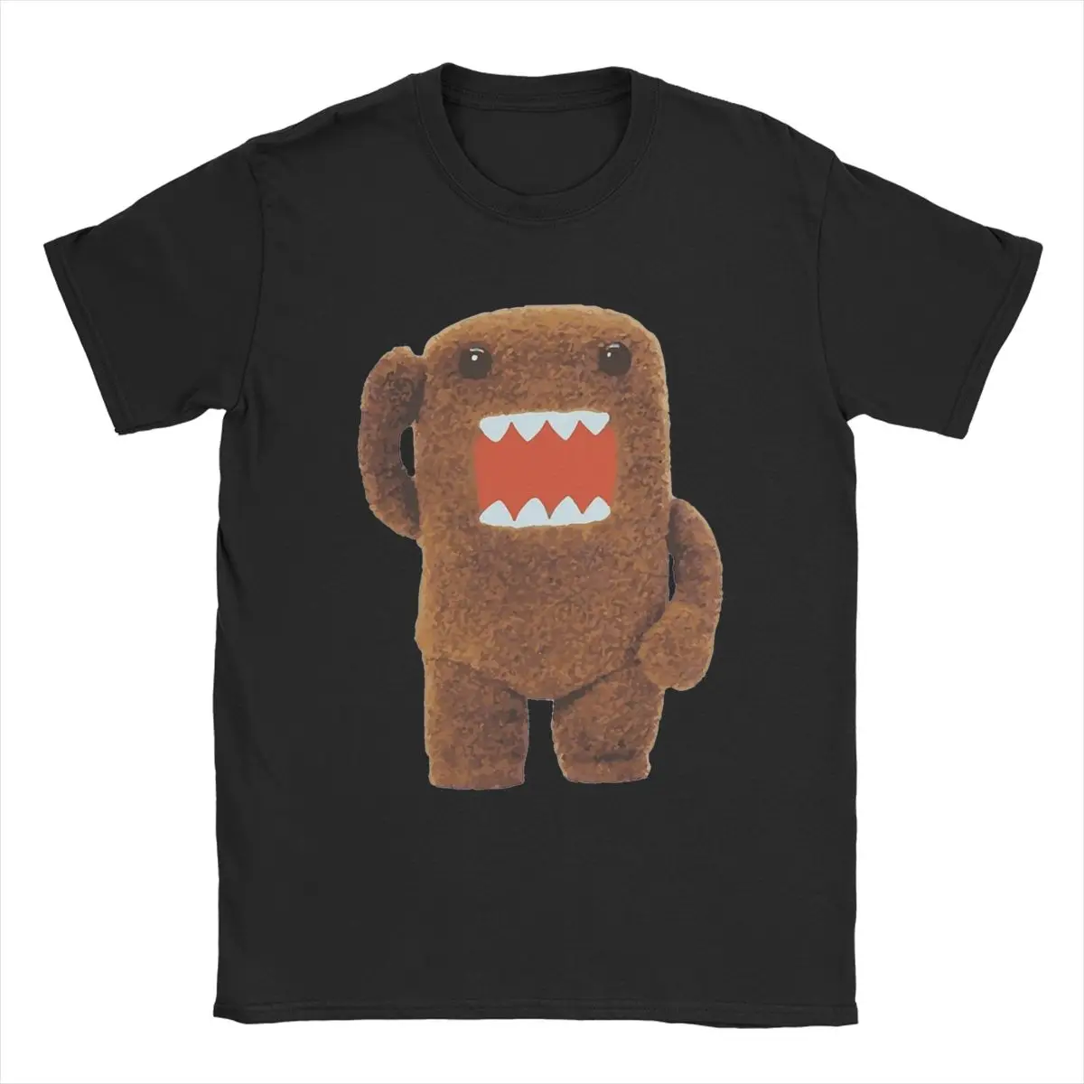 Cute Fuzzy Domo Kun Men's T Shirt Funny Tee Shirt Short Sleeve Crew Neck T-Shirt Pure Cotton Birthday Gift Clothing