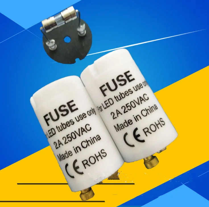 

25pcs/lot LED T8 Tube Starters Only Use For LED Tubes Protection 250V / 1A/2A/3A The Best Electronic LED Starter CE/ROHS