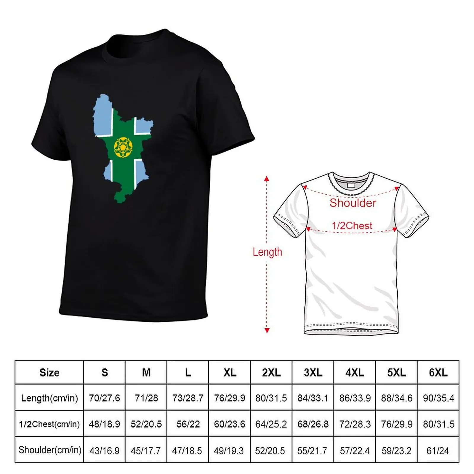 Derbyshire Flag T-Shirt croswit shirt man plus size tops vintage mens clothing - Image 5