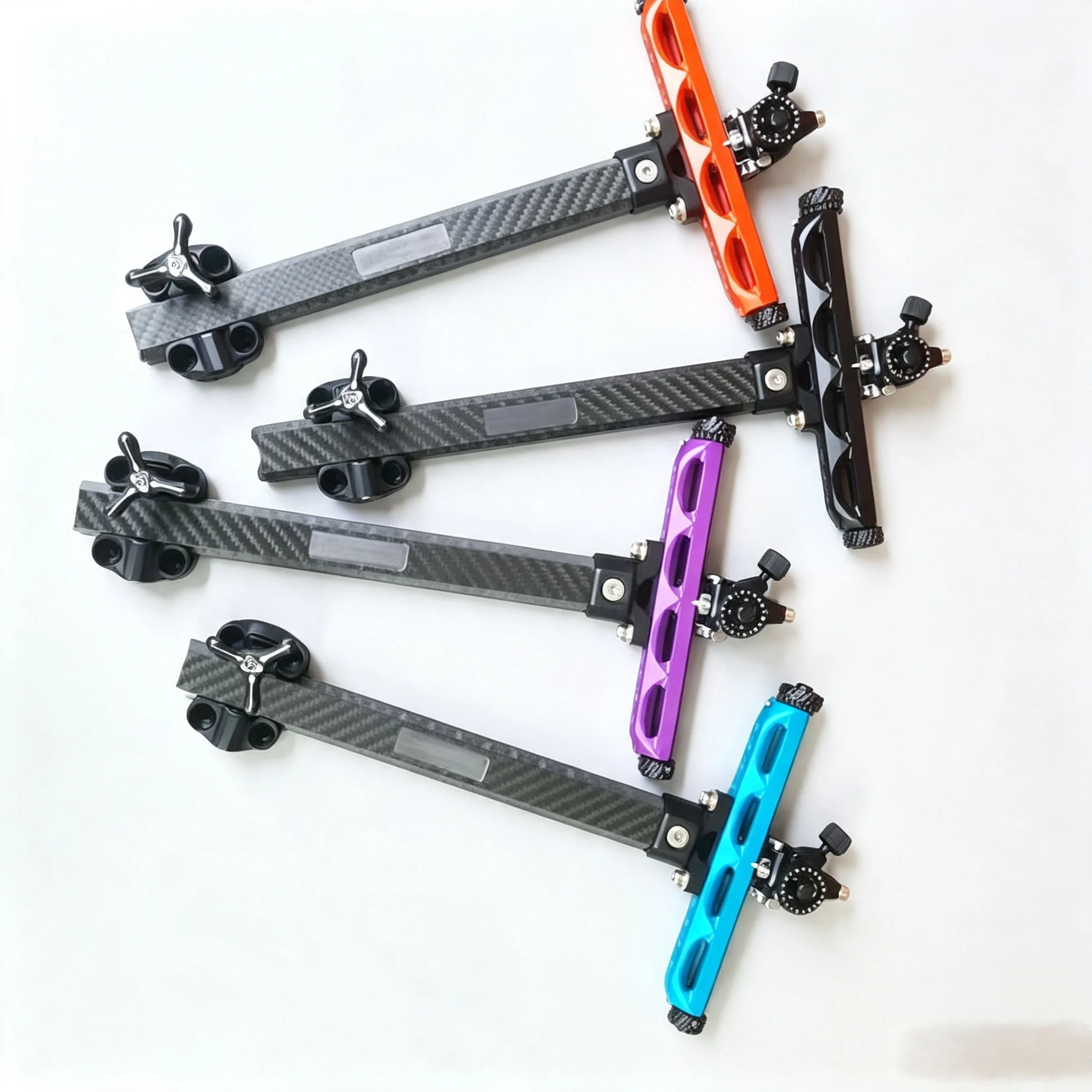 6/9inch Professional Micro Adjust Recurve Bow Sight Carbon Fiber Extension Bar Red Black Archery Competition Target Accessory