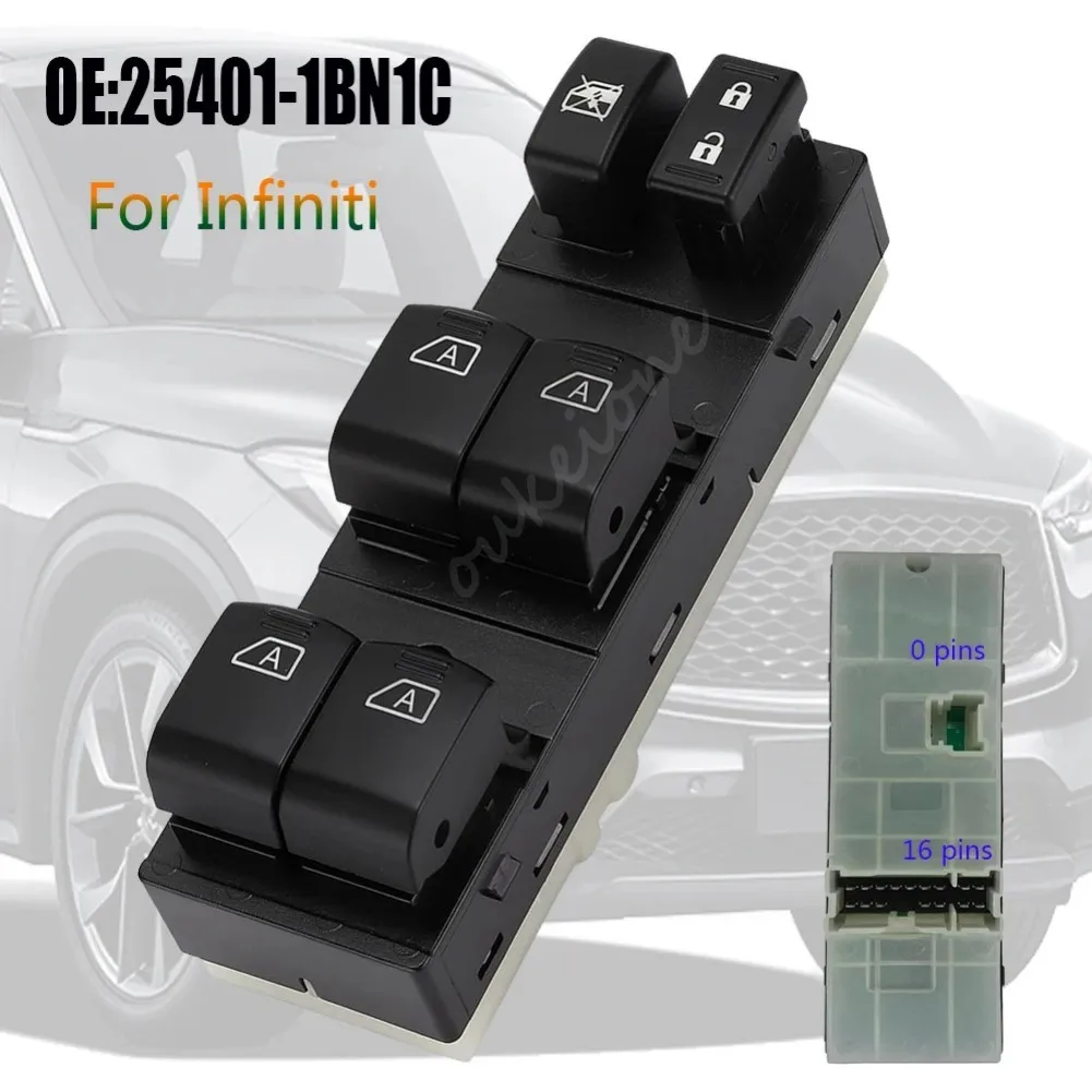 

For Infiniti EX25 EX35 EX37 FX35 CLS51 NISSAN QX50 QX70 Master Electric Power Window Door Switch Lifter Button Front Left Parts