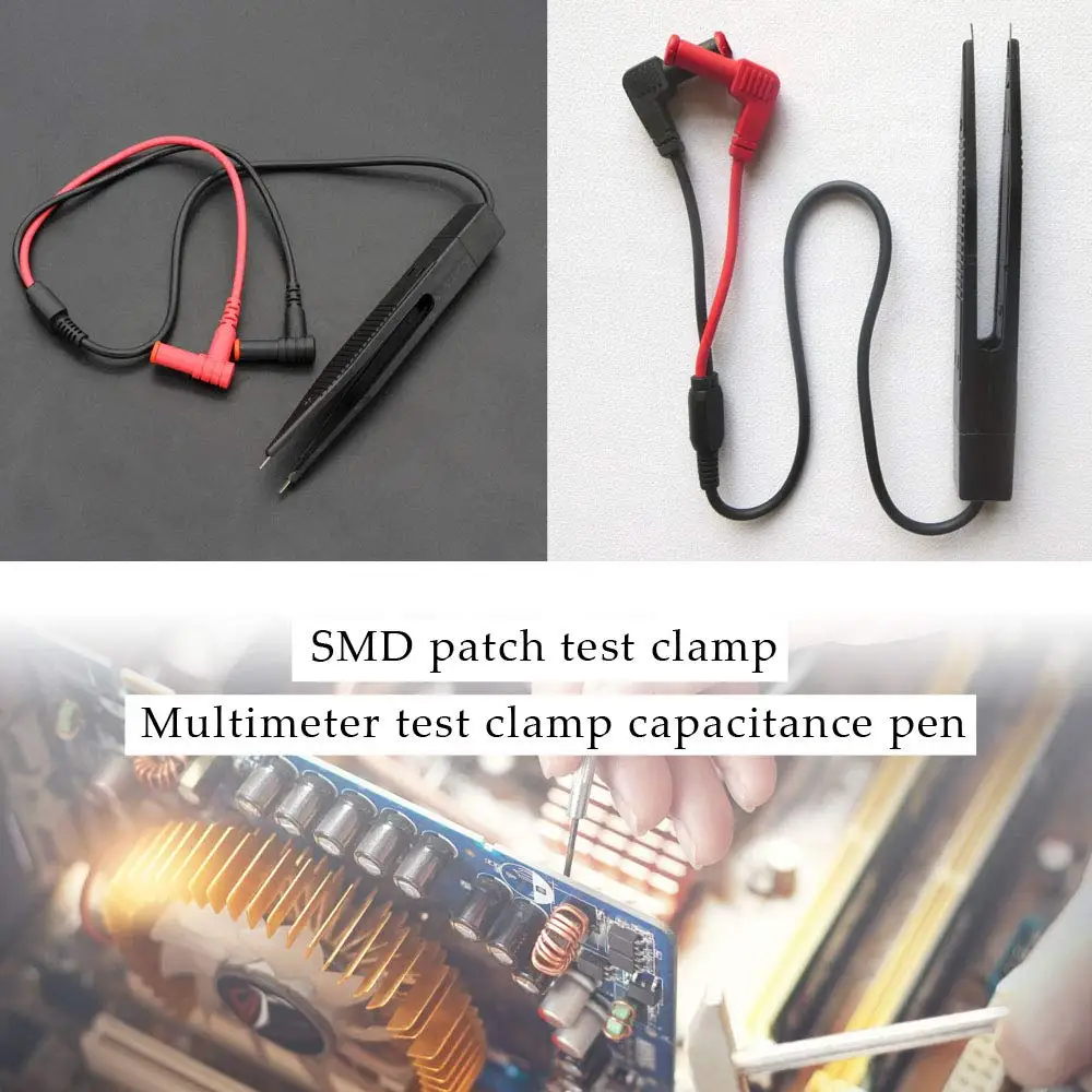 2PCS SMD LCR Chip Test Clip Capacitance Inductor Resistance Test Clip Meter Lead Probe Multimeter Tweezer