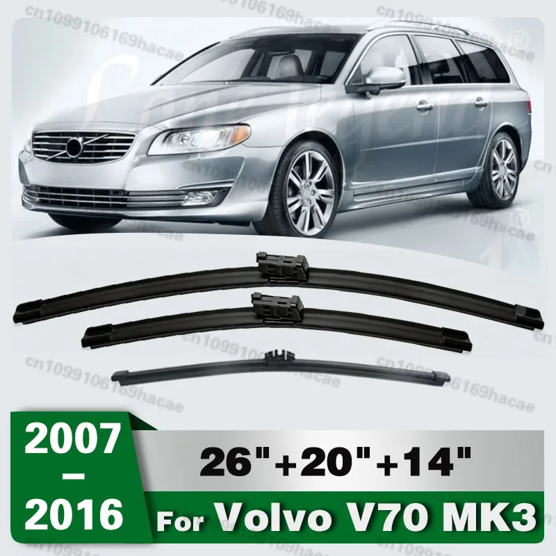 

Front Rrar Blades Blade For Volvo V70 MK3 2007 - 2016 Windshield Brushes Windscreen Window Cutter Accessories 26"+20"+14"