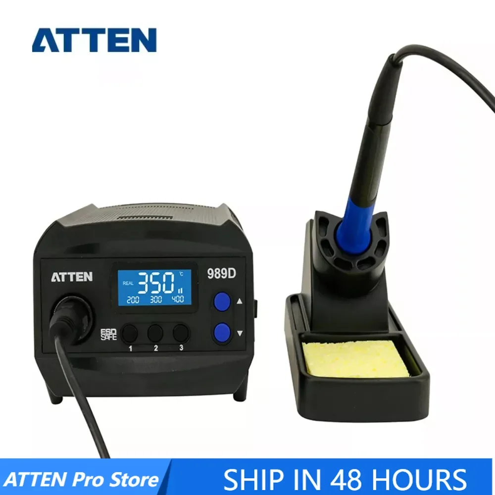 ATTEN AT-989D Lead Free ESD Digital Soldering Station 65W 110VAC/220VAC Constant Temperature Electric 900M-T Soldering Iron