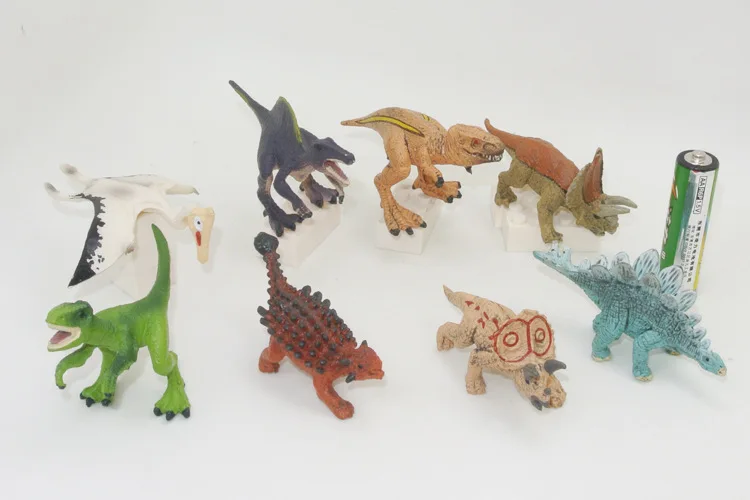 مجموعة نماذج لعبة الديناصورات المحاكاة 8 ديناصورات صغيرة، نماذج ديناصور بلاستيكية صلبة، عالم Zhoroji #1