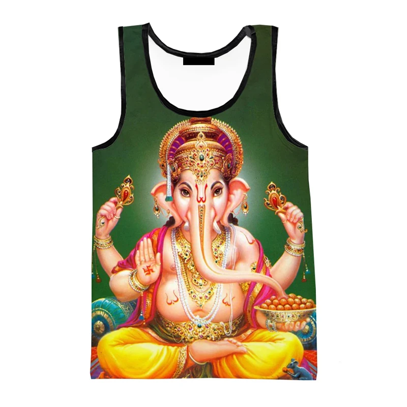 

Hot Sale Ganesh Vest Elephant-Headed Hinduism God Ganesha 3D Tank Tops Men Women Streetwear Oversized Sleeveless Tank Top