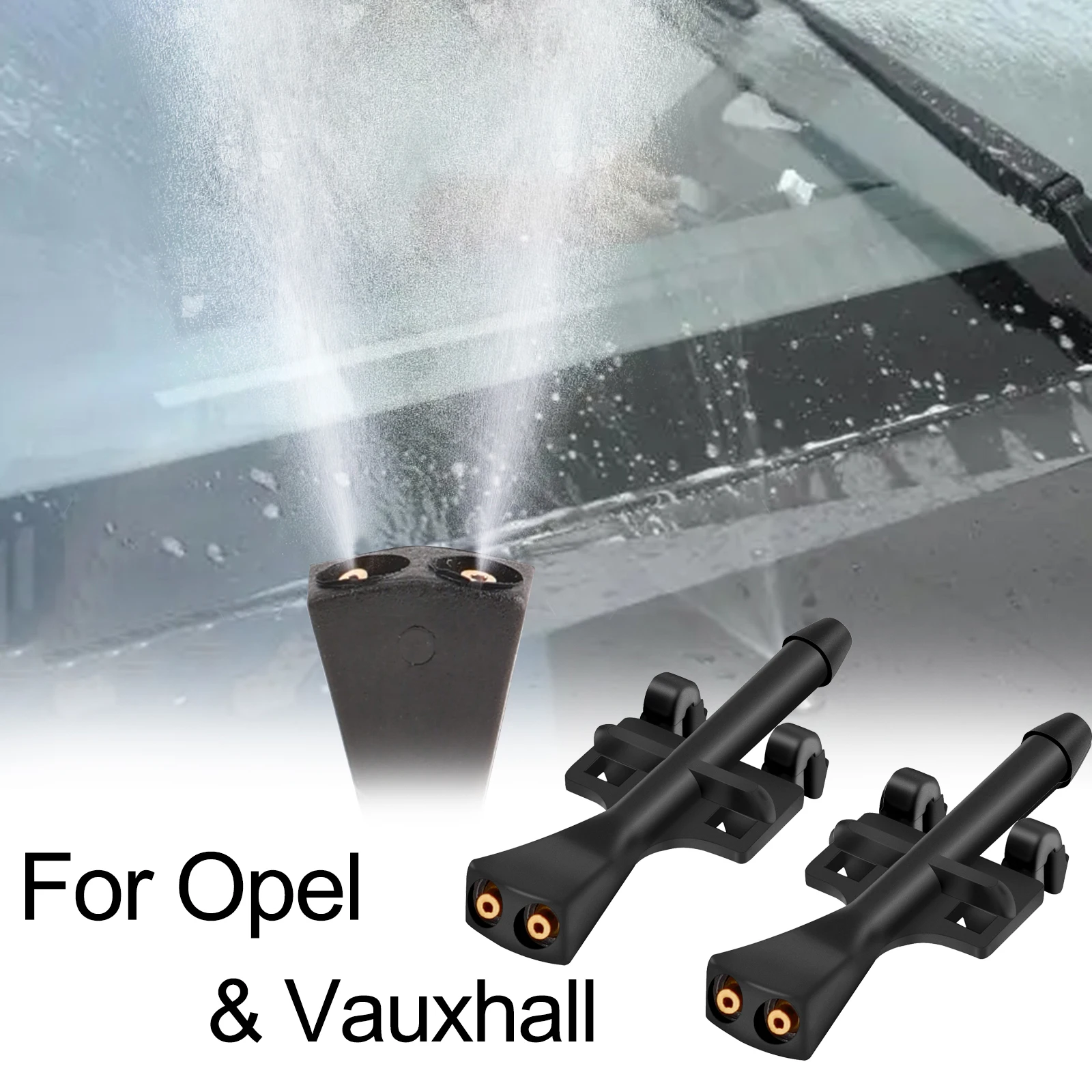 2X Front Windshield Washer Nozzle Jet Spray Hood Liquid Clips For Opel Vauxhall Meriva A 2010 2009 2008 2007 2006 2005 2004 2003