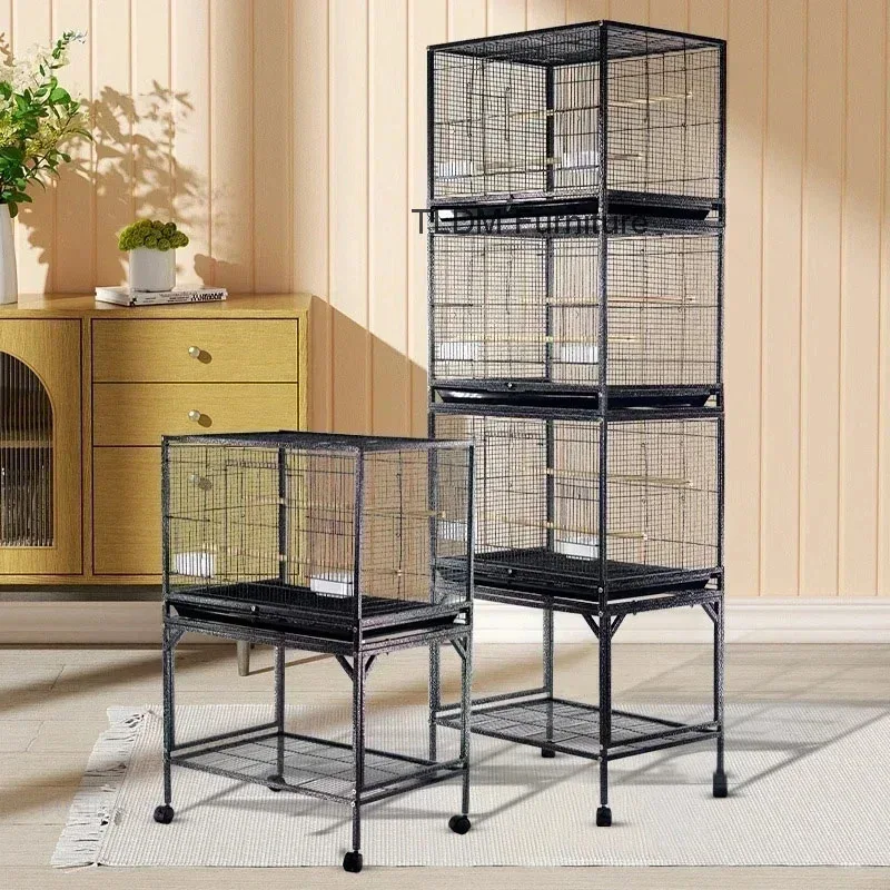 

Large Space Modern Bird Cages for Balcony Metal Multi-layer Partition Bird House Simple Luxury Movable Commercial Nest for Birds