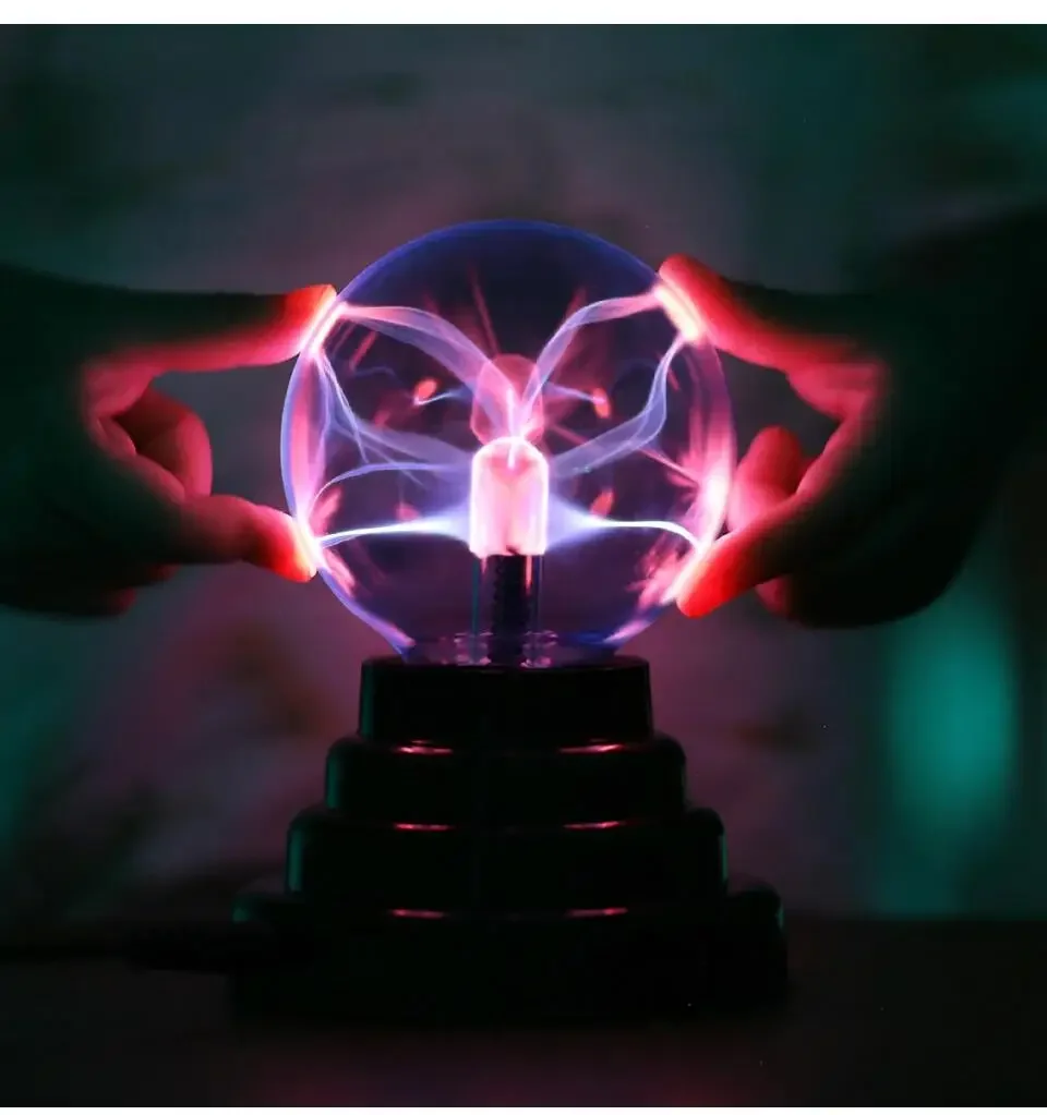 USB 3 Inch Novelty Glass Magic Plasma Ball Lamp Touch Sensitive Atmosphere Night Light Kids Birthday Christmas Gift Lighting