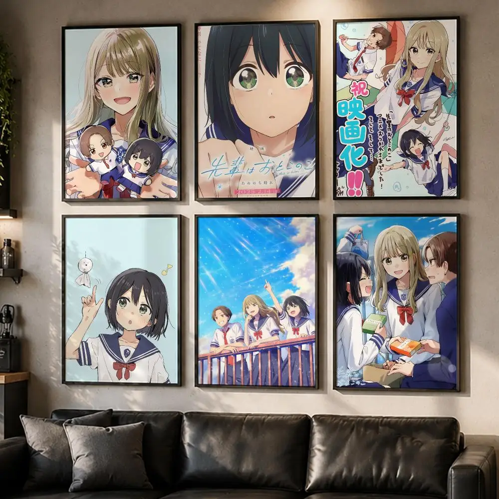 Cute Anime Senpai is an Otokonoko Poster No Glue Residue Self-Adhesive Art Poster Wall Decor for Bedroom Living Room