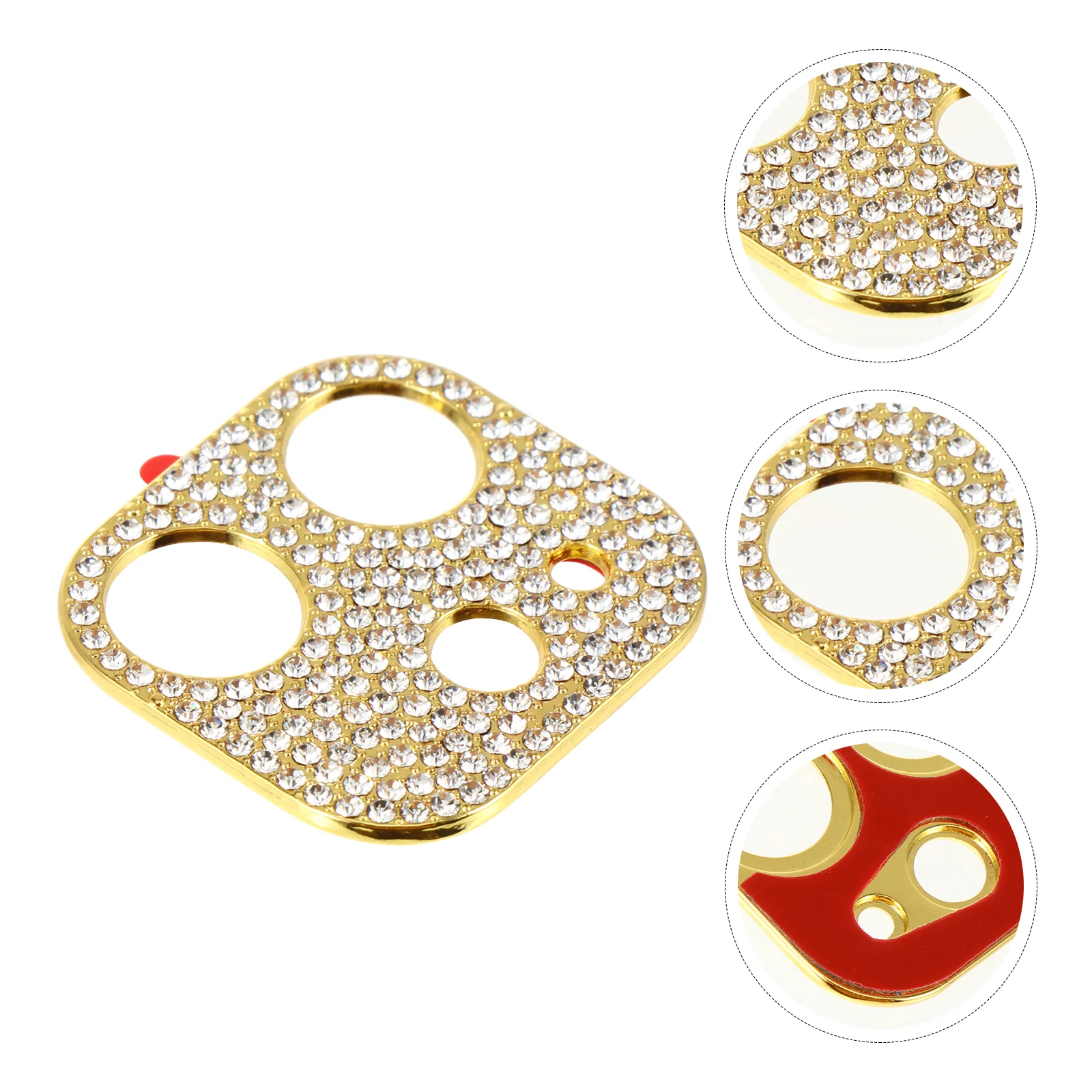 Flash Diamond Lens Film 12 Protector Metal Camera with Rhinestone Shiny Cover for Rear