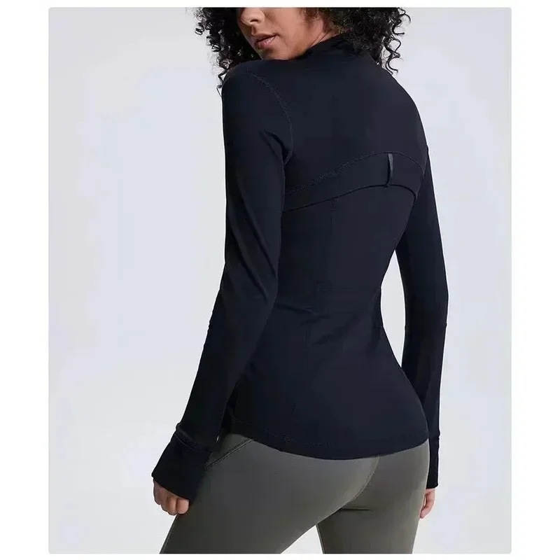 Women jacket fashion spring and autumn tight-fitting thin sportswear training running gym yoga solid color cardigan jacket