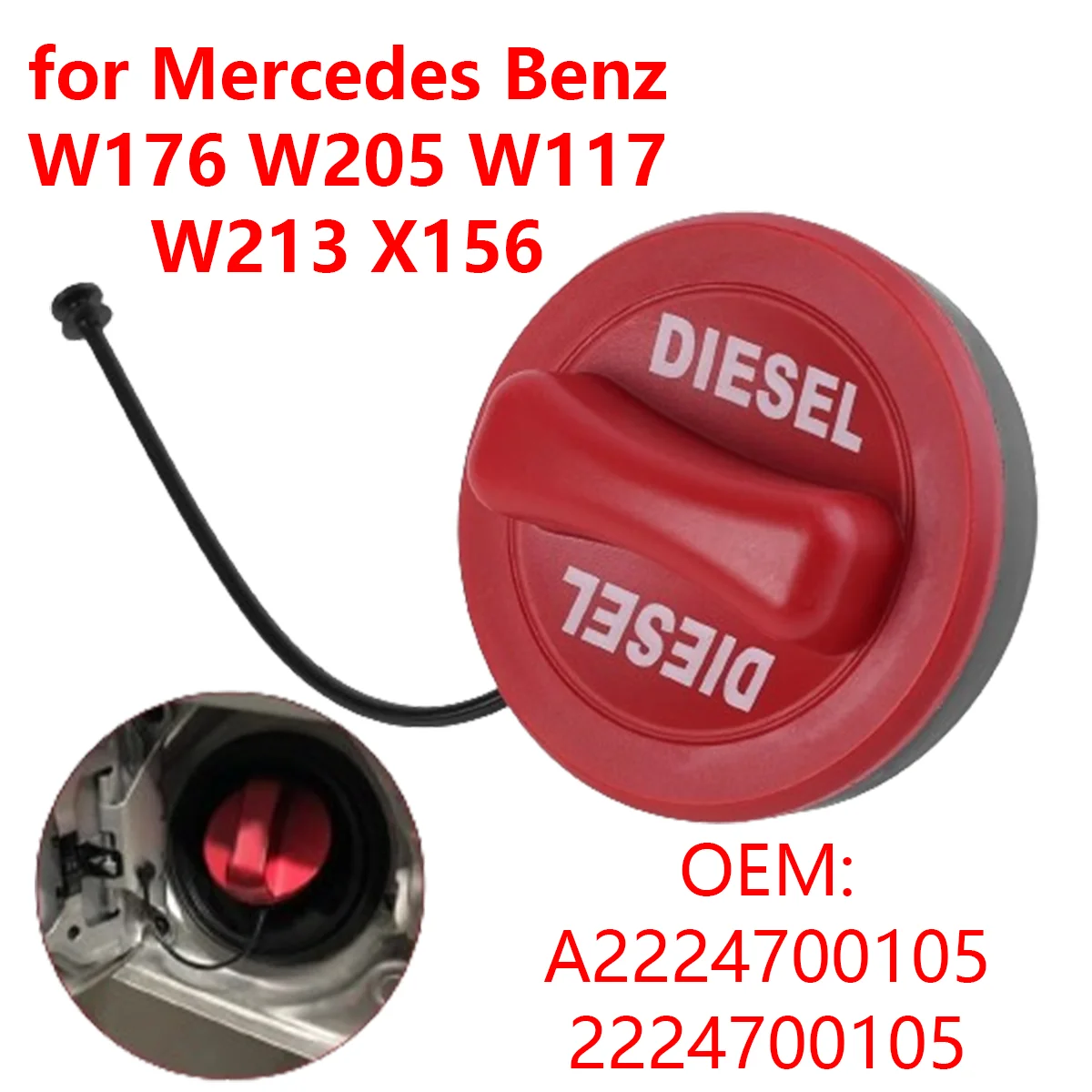 for Mercedes Benz W176 W205 W117 W213 X156 E-CLASS S-CLASS C-CLASS A2224700105 Diesel Fuel Tank Cap 2224700105