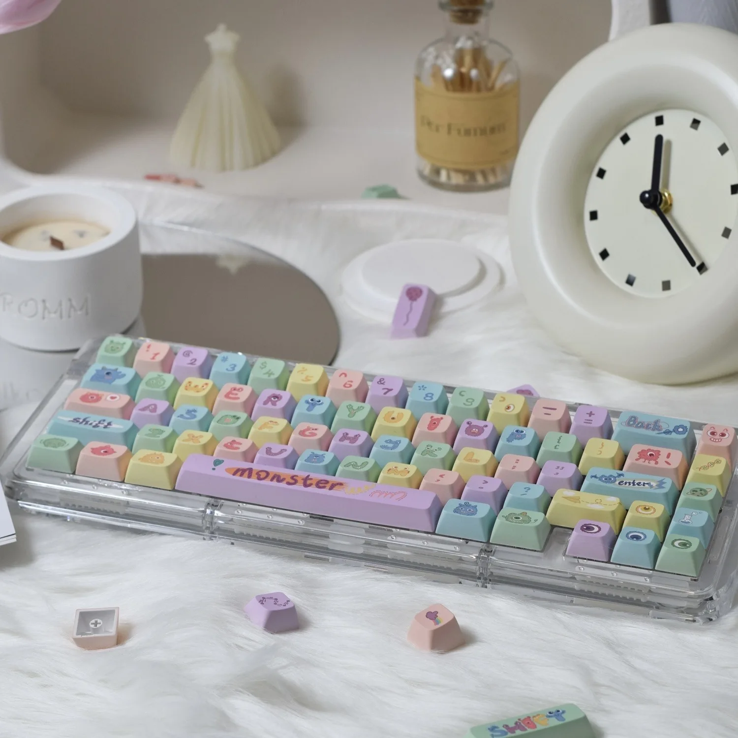 140 Keys Cute Keycaps Creative cartoon PBT Five-Sided Dye Sublimation FA High Specific Character Mechanical Keyboard Keycaps