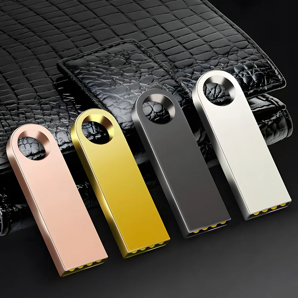 Waterproof USB Flash Drive - Keychain Hole, High Capacity, Lightweight, Compact & Durable, Sleek Metal Thumb Drive
