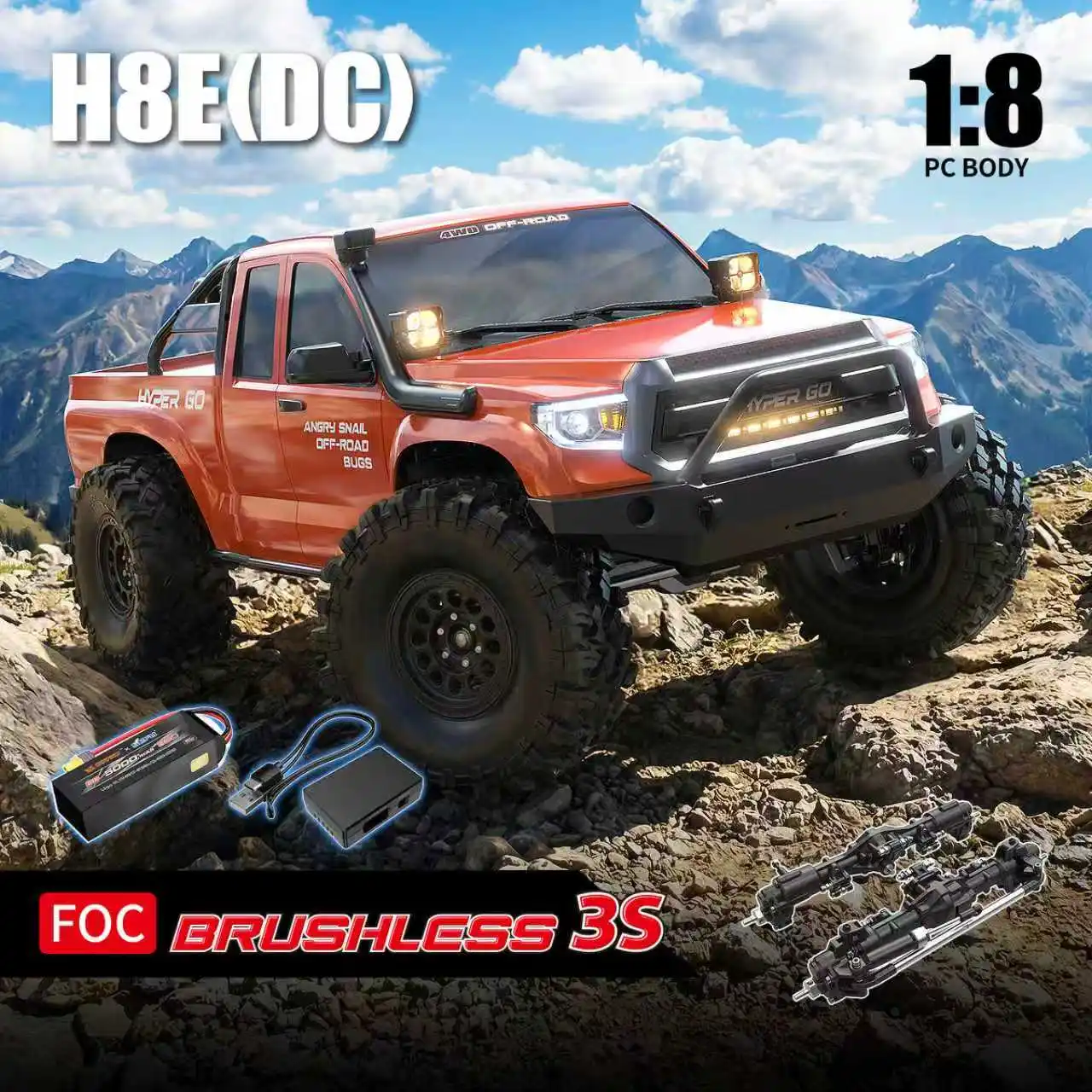 

HYPER GO MJX H8E 1/8 Toys Rc Car 3970 2000KV Inductive Brushless Remote Control Rc Truck Rc Offroad 4x4 Rc Cars Adults