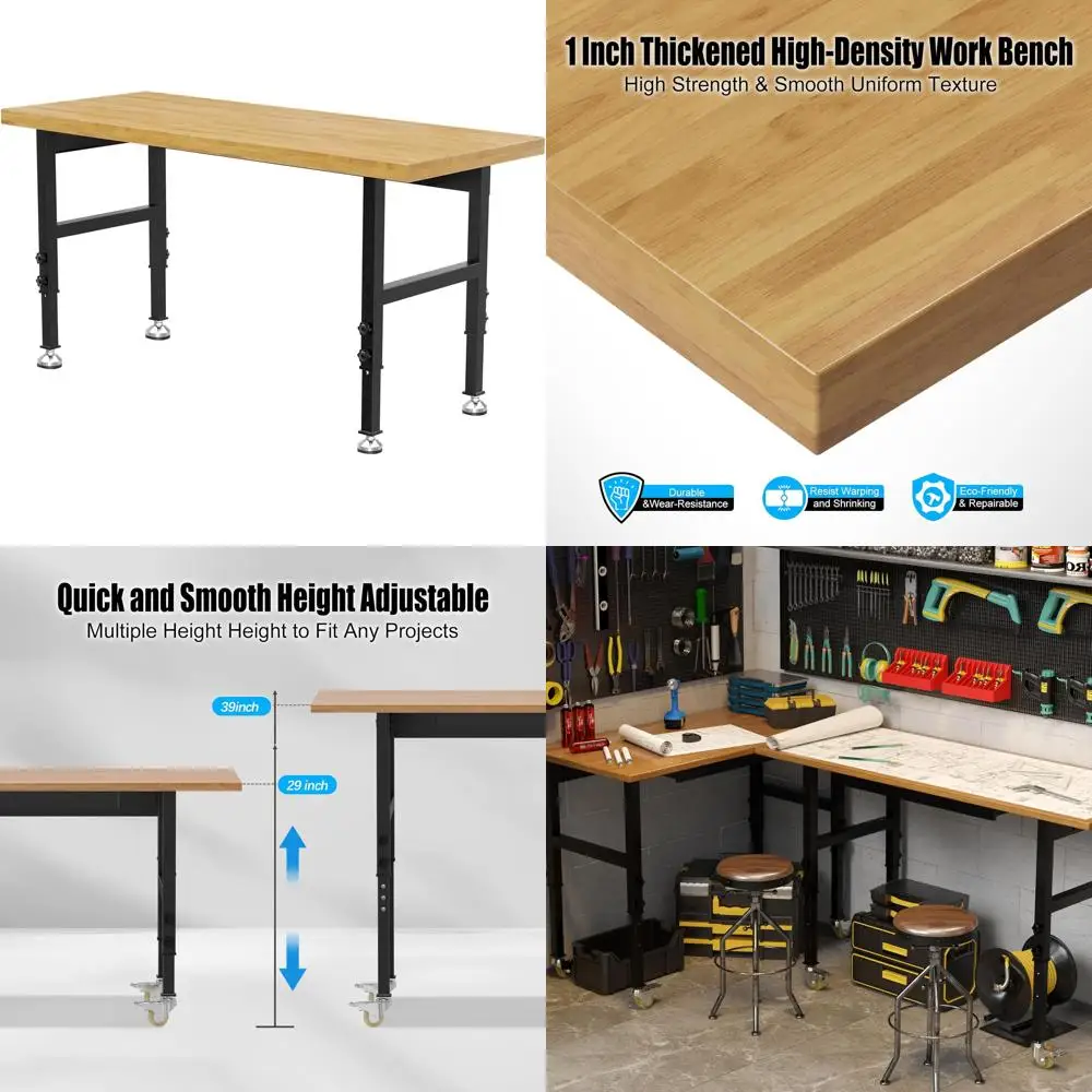 منضدة عمل قابلة للتعديل شديدة التحمل بسعة 3000 رطلاً لورش العمل والكراجات، مثالية للاستخدام عالي التحمل