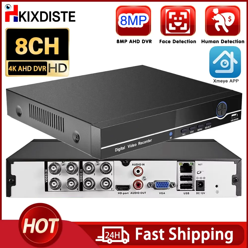 Digital Video Recorder 8 Channels 5MP Hybrid DVR NVR Xmeye App For CCTV Analog AHD 1080P IP Cameras Surveillance Security