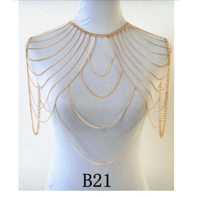 FREE SHIPPING New Style BY483  Chains Double Shoulder Chains Chains Jewerly 3 Colors