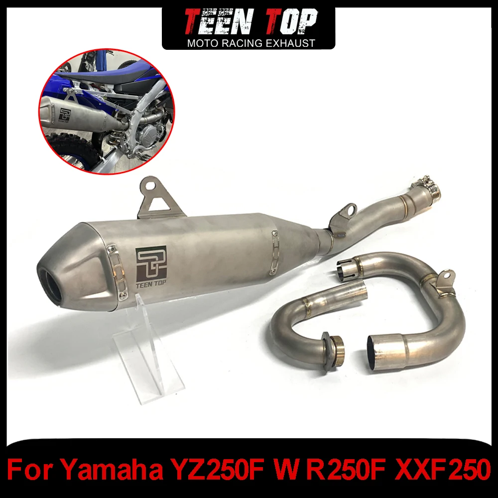 For Yamaha YZ250F Motorcycle Exhaust Full System WR250F XXF250 YZF 250 Exhaust Header Link Pipe Steel Connection Pipe Muffler