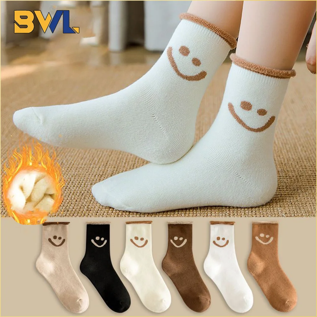 

Women Thick Warm Fleece Socks Winter Cotton Toweling Mid Calf Plush Lined Cozy Japanese Style Floor Socks Christmas Gift