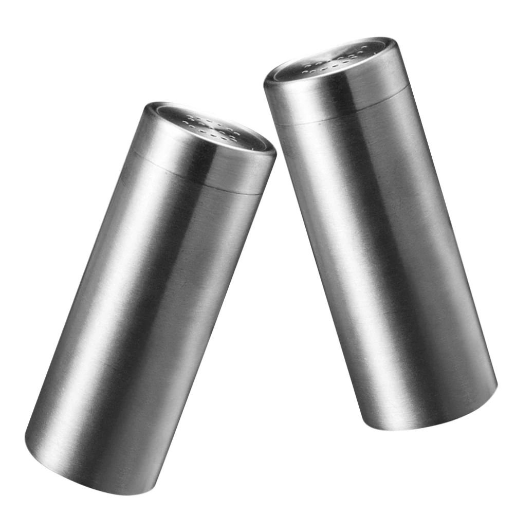 

2 Pcs Barbecue Seasoning Bottle Server Container Containers for Seasonings Spices Stainless Steel Powder Shaker Salt