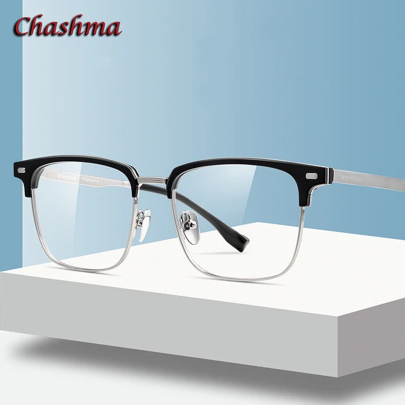 Chashma Men Glasses Acetate Titanium Prescription Lenses Fashion Teens Light Design Optical Glasses Women Gafas for Recipe