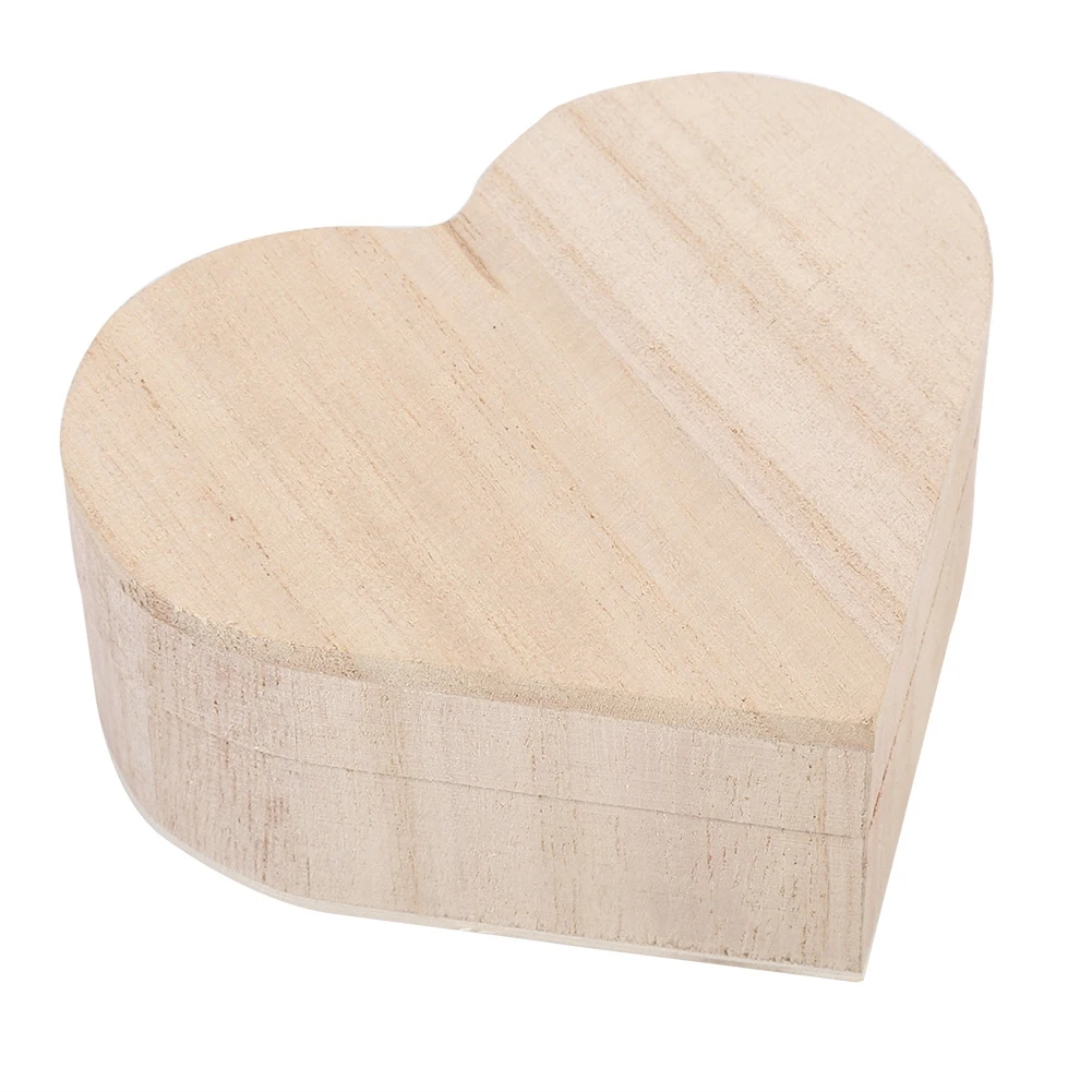 New Lovely Wooden Heart Shaped Jewelry Storage Box Packaging Carrying Case Craft Decoration Hot