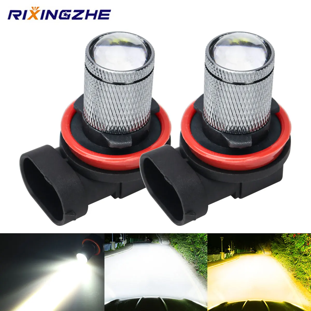 

2PCS H7 H11 HB3 9005 HB4 9006 LED Bulb Fog Lights Car Headlight dDriving Running Lamp Super Bright Auto Front Lamp 12-60V 8W