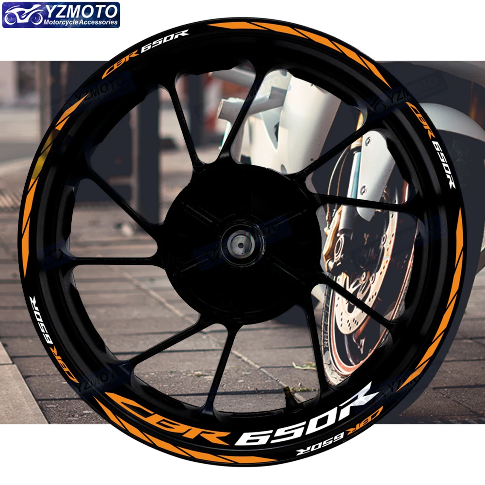 

Светоотражающие 17-дюймовые наклейки на колеса для гонок на мотоциклах, лента в полоску на обод, ступица, наклейка на мотоцикл, аксессуары, украшение для Honda CBR650R