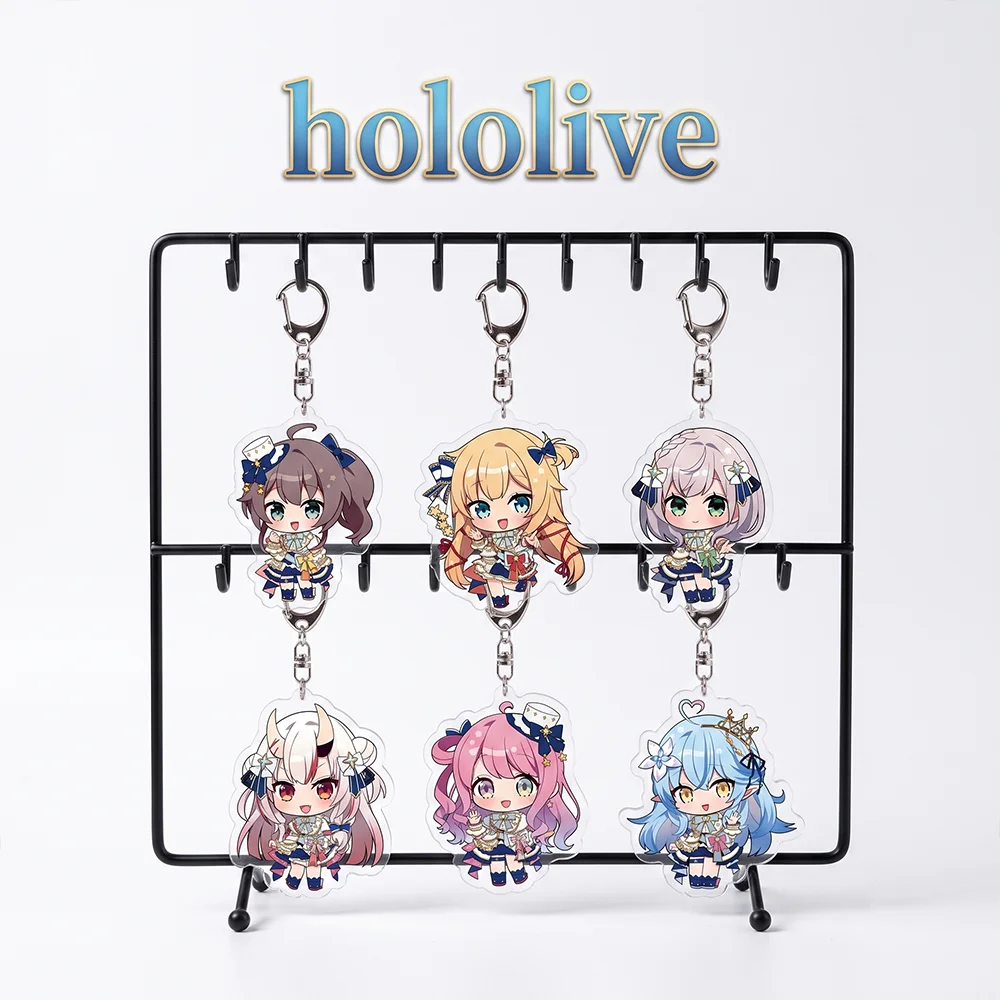 HOLOLIVE Gawr Gura Shirakami Fubuki 6CM Cute Anime Acrylic Cute Bag Charm Car Keychain Decorations Bag Body Kit Keyring Gifts