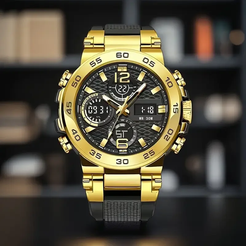 |     ساعة رياضية متعددة الوظائف مضيئة ذات عرض مزدوج للرجال والنساء |     التقويم + المنبه + الموقت |     الطيران سبائك الألومنيوم المضادة للسقوط الاتصال الهاتفي |     الموضة العصرية الأساسية للمراهقين