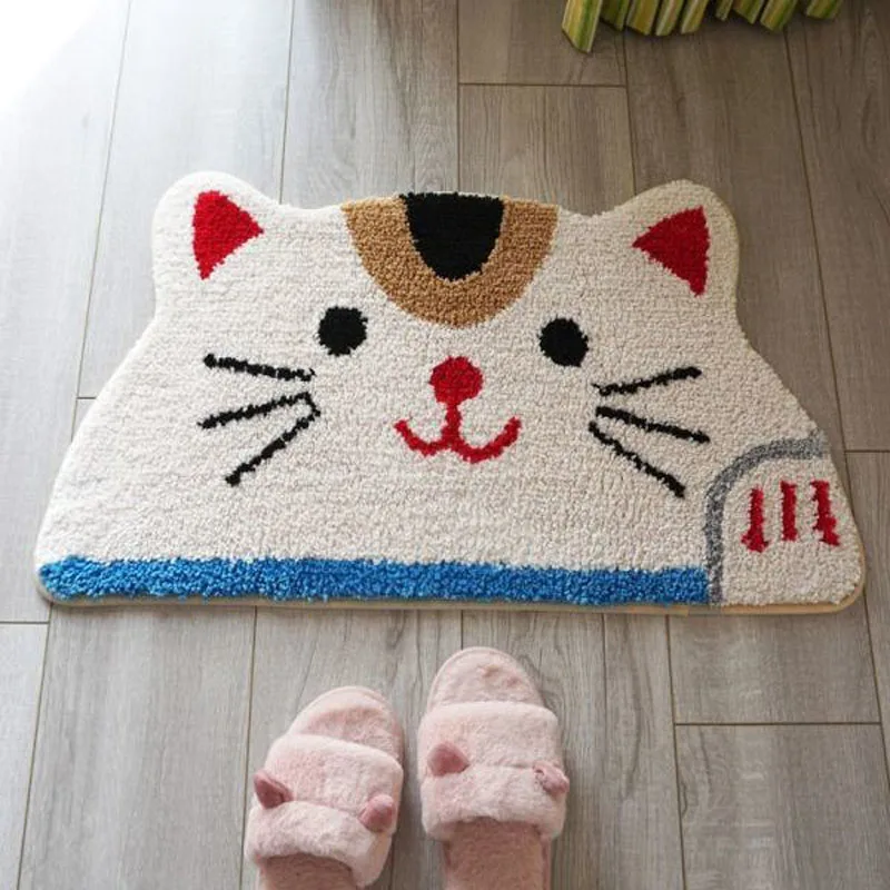 

High Quality Home Doormat Cartoon Cute Style Bathroom Absorbent Non-slip Foot Mat Semi-circular Bedroom Decor Soft Small Carpet